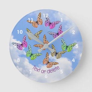 Just Butterflies Personalised Round Clock