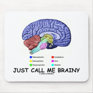 Just Call Me Brainy (Anatomical Brain Attitude) Mouse Pad