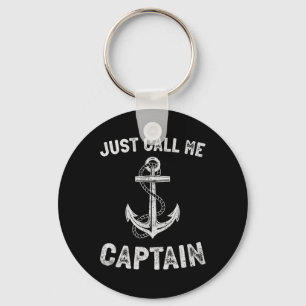 Just Call Me Captain Funny Pontoon Boat Boating Me Key Ring