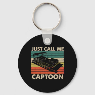 Just Call Me Captoon Retro Pontoon Boat Captain Vi Key Ring