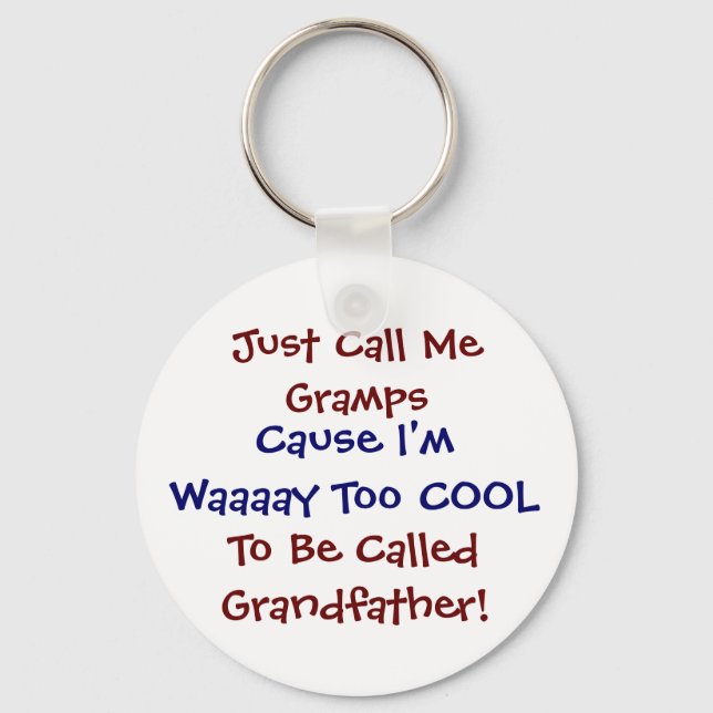 Just Call Me Grmaps Cool Grandfather Keychain (Front)