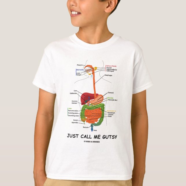 Just Call Me Gutsy (Digestive System Humour) T-Shirt (Front)