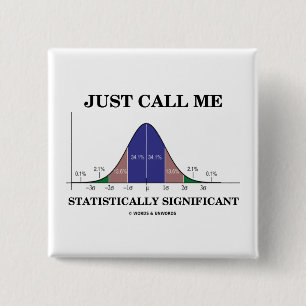 Just Call Me Statistically Significant 15 Cm Square Badge