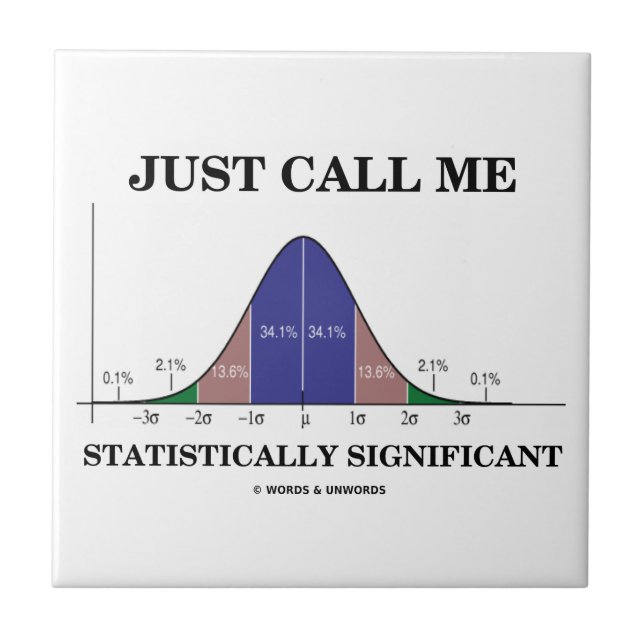 Just Call Me Statistically Significant Bell Curve Ceramic Tile (Front)
