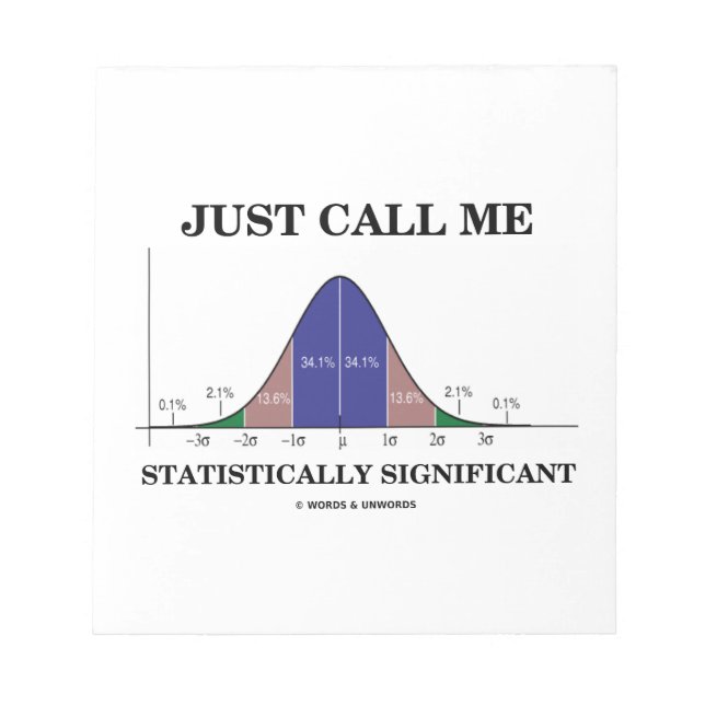 Just Call Me Statistically Significant Bell Curve Notepad (Front)