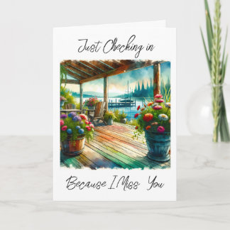 Just Checking In | Pretty Deck at Lake Card