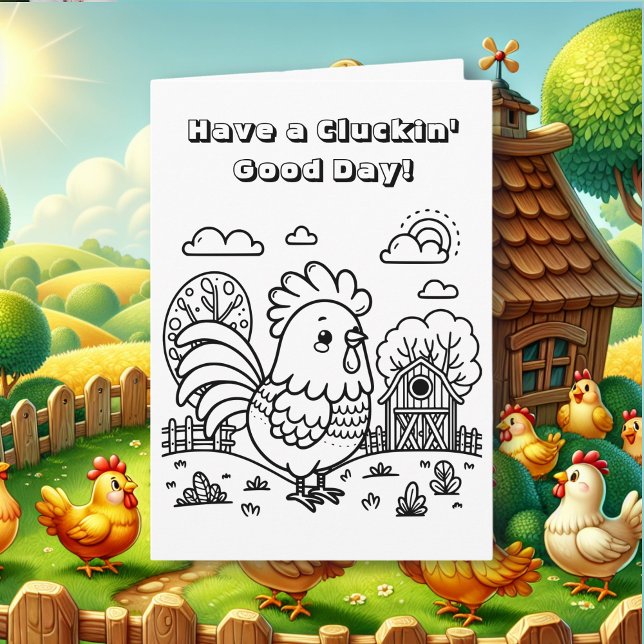 Just Chicken In on Ya | Funny Colouring  Card (Creator Uploaded)