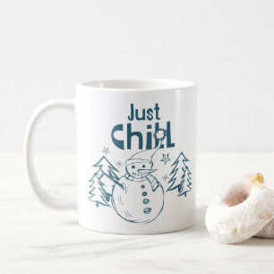 Just Chill Playful Christmas Coffee Mug