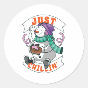 Just Chillin Classic Round Sticker