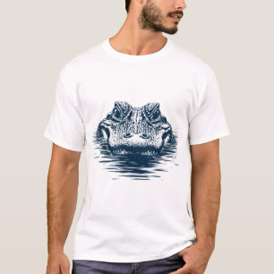 Just Chillin Gator  Minimal Alligator Eyes Above  T-Shirt