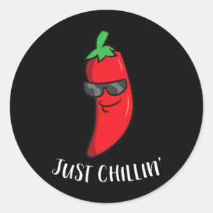 Just Chillin Love Chilis Cinco De Mayo Funny Chill Classic Round Sticker