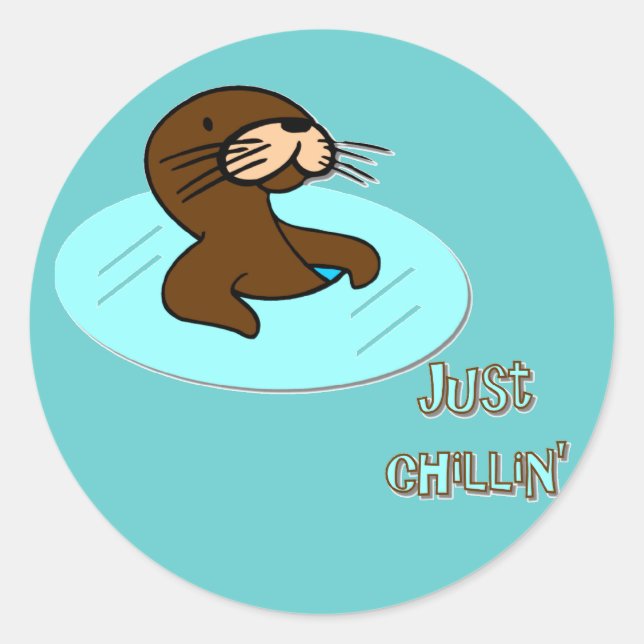 Just Chillin Otter Stickers (Front)
