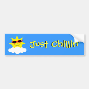 Just Chillin' Sun With Sunglasses Bumper Sticker