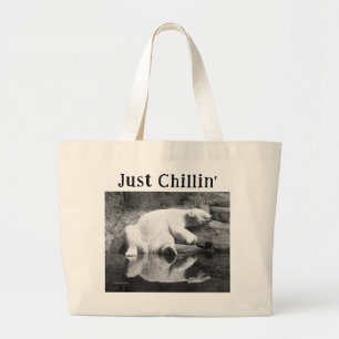 Just Chillin' tote bag. Polar bear life.