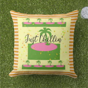 Just Chillin' Tropical Stripes Cushion