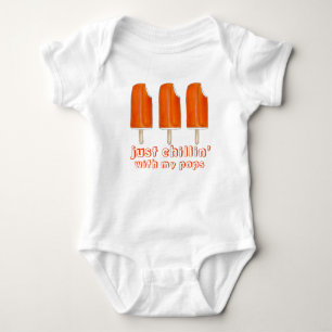 Just Chillin' With My Pops Creamsicle Popsicle Dad Baby Bodysuit