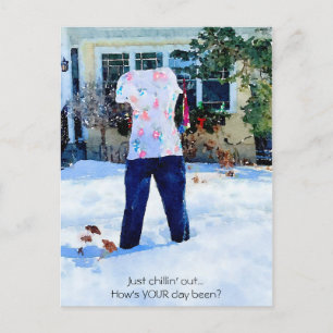 Just Chilling Out Frozen Pants Outfit Postcard