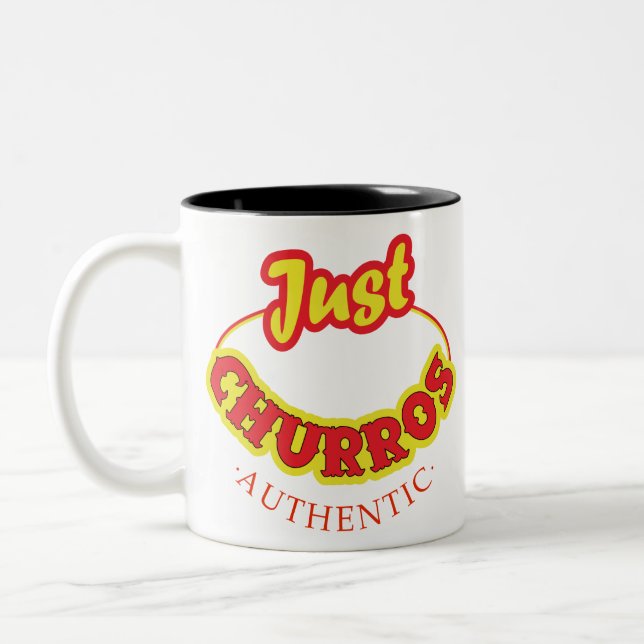 Just Churros Logo Apparel Two-Tone Coffee Mug (Left)