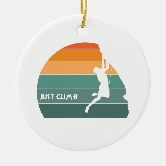 Just Climb Ceramic Ornament (Front)