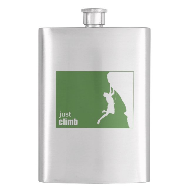 Just Climb Hip Flask (Front)