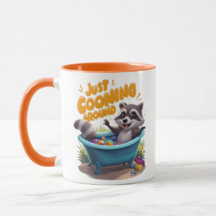 Just Cooning Mischievous Raccoons Bath Adventure Mug
