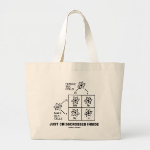 Just Crisscrossed Inside (Punnett Square Attitude) Large Tote Bag