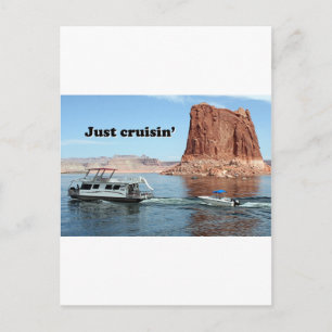 Just cruisin': Lake Powell houseboat, Arizona, USA Postcard