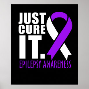 Just Cure Epilepsy Awarenesss Ribbon Poster