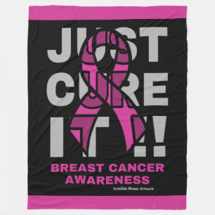 Just Cure It...Breast Cancer Fleece Blanket