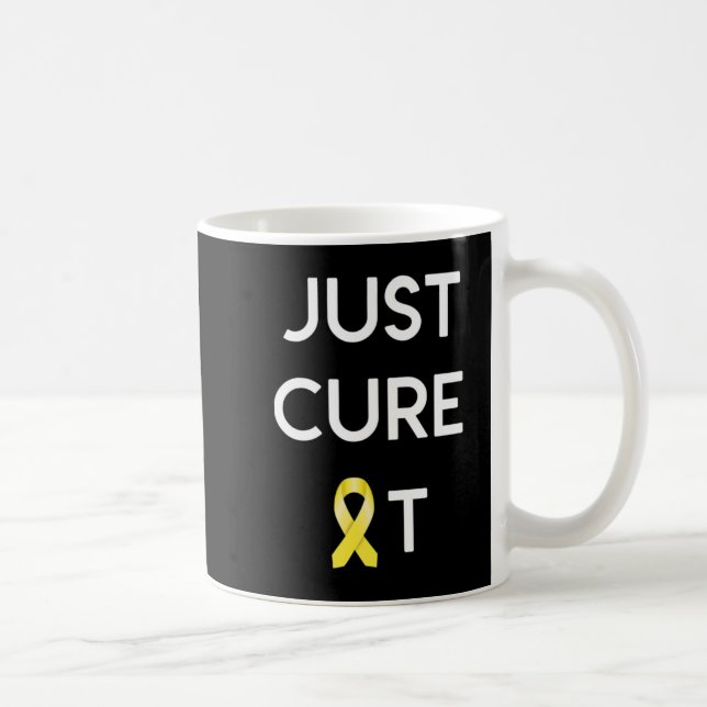 JUST CURE IT  Childhood Cancer Awareness  Coffee Mug (Right)