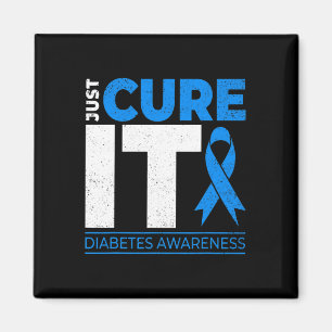 Just Cure It Diabetes Awareness Blue Ribbon Diabet Magnet