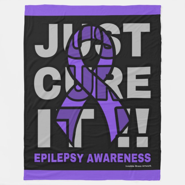 JUST CURE IT...Epilepsy Fleece Blanket (Front)