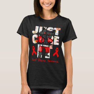 Just Cure It Heart Disease Black Cat Boxing With R T-Shirt