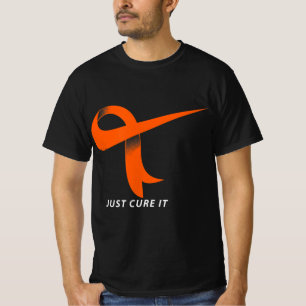 Just Cure It Orange Ribbon Leukemia Awareness T-Shirt