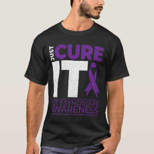 Just Cure It Rett Syndrome Awareness Purple Ribbon T-Shirt