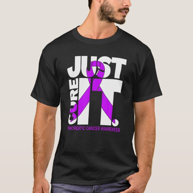 Just Cure Pancreatic Cancer Shirts Ribbon T Shirt (Front)