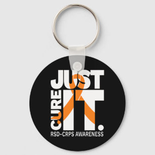 Just Cure Rsd Crps Awareness Ribbon White Text Key Ring