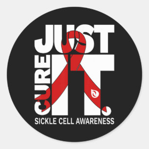 Just Cure Sickle Cell Awareness Ribbon Classic Round Sticker