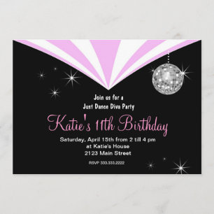Just dance disco Diva party Invitation