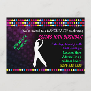 Just Dance Party Disco Ball Invitation