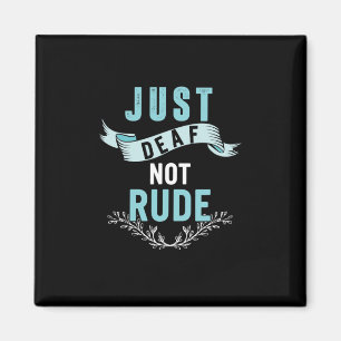 Just Deaf Not Rude Awareness Yellow Ribbon Asl Lan Magnet