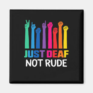 Just Deaf Not Rude Deaf Awareness Yellow Ribbon As Magnet