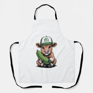 Just Dill with It Cow PNG, Funny Pickle Apron