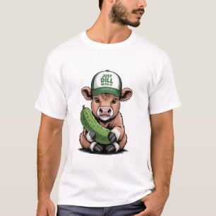 Just Dill with It Cow PNG, Funny Pickle T-Shirt