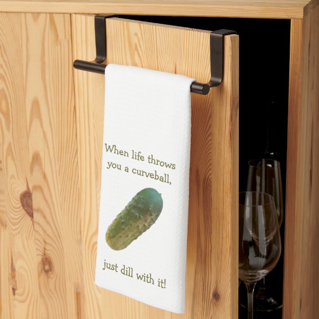 Just Dill With It Vegetable Funny Kitchen Towels (Thirds Fold)