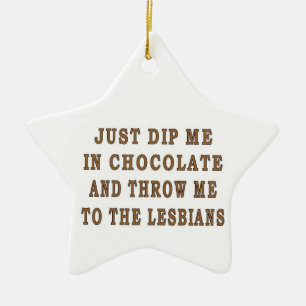 JUST DIP ME IN CHOCOLATE CERAMIC TREE DECORATION