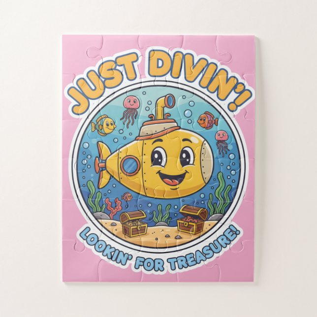 Just Divin'! Lookin' For Treasure! - Cheerful Jigsaw Puzzle (Vertical)