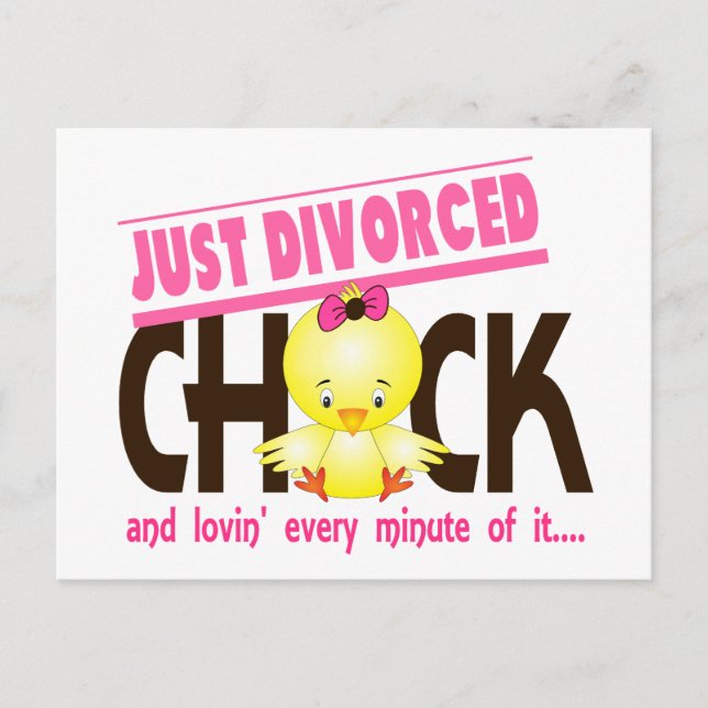 Just Divorced Chick Postcard (Front)