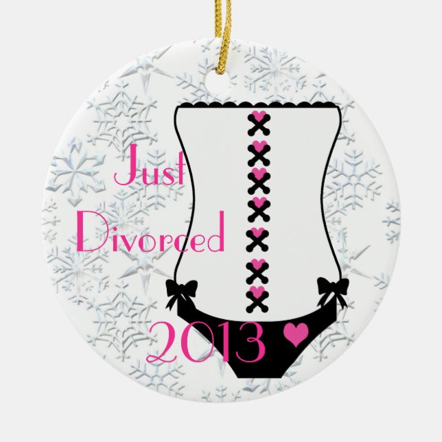 Just Divorced Corset Christmas Ornament (Front)