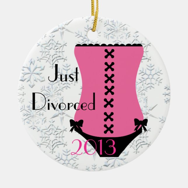 Just Divorced Corset Christmas Ornament (Front)